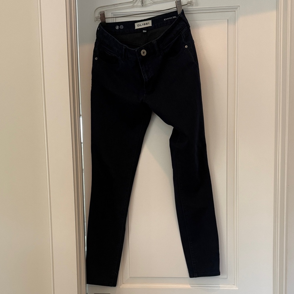 DL1961 Women's Dark Blue Skinny Jeans- Emma Power Legging jeans